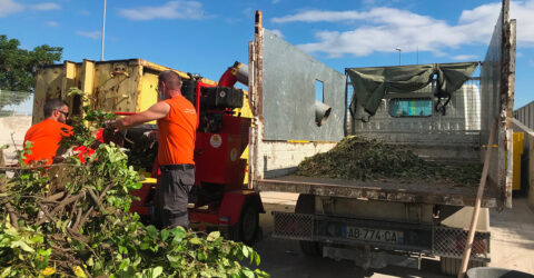 Broyage végétaux en déchèterie de Lunel Agglo